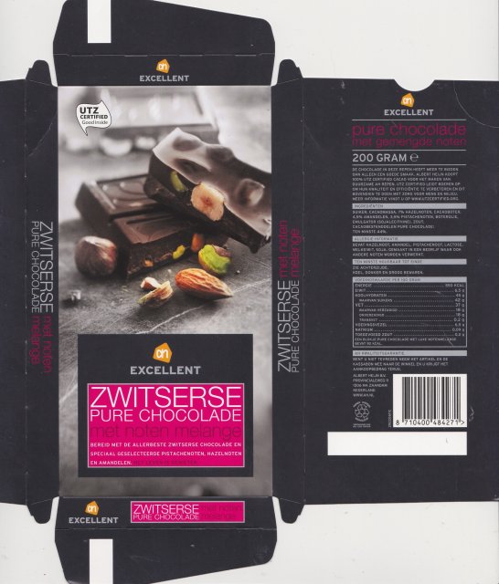 AH Excellent Zwitserse pure chocolade UTZ