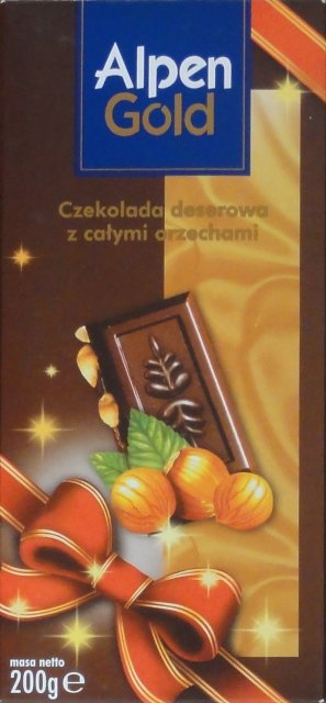Alpen Gold srednie pion kwadrat deserowa z calymi orzechami kokarda