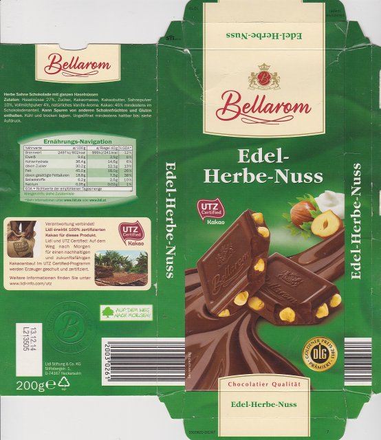 Bellarom srednie UTZ Edel Herbe Nuss dlg