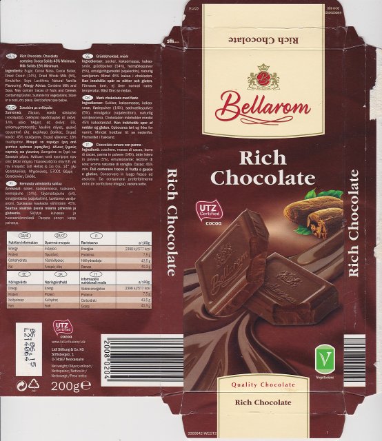 Bellarom srednie UTZ Rich Chocolate Vegetarians