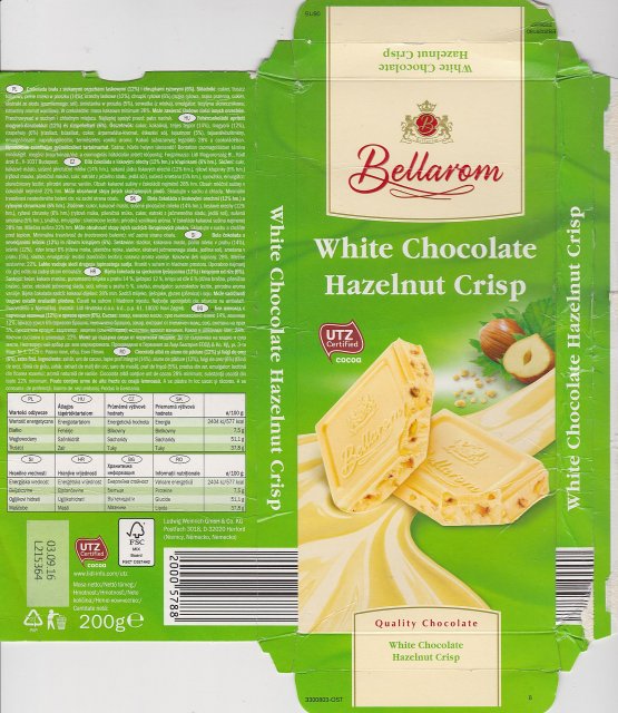 Bellarom srednie UTZ White Chocolate Hazelnut Crisp