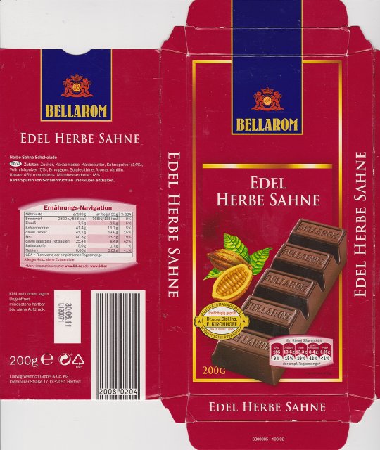 Bellarom srednie kwadrat edel herbe sahne 185kcal kirchhoff