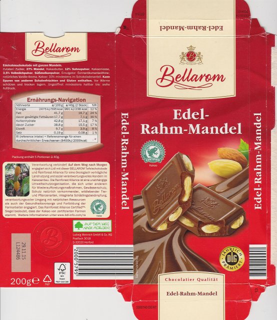 Bellarom srednie pisane herb Edel Rahm Mandel jahrlich pramiert