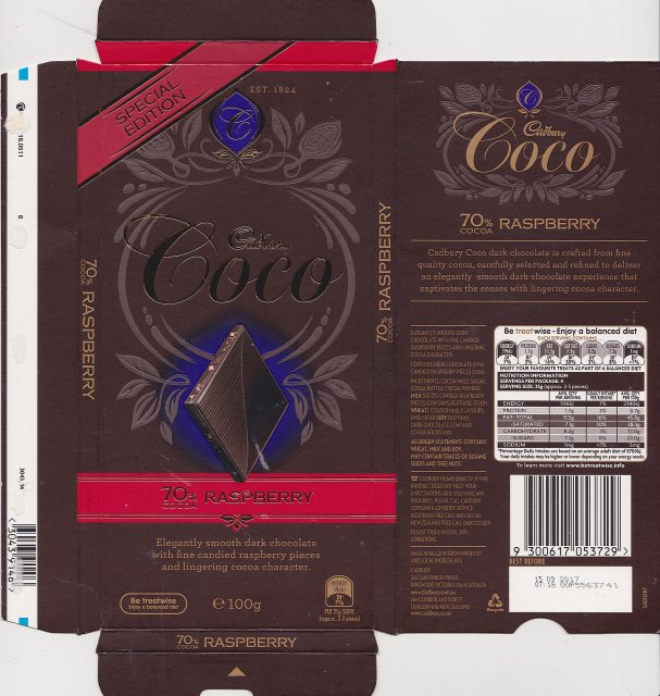Cadbury Coco 70 Raspberry special edition