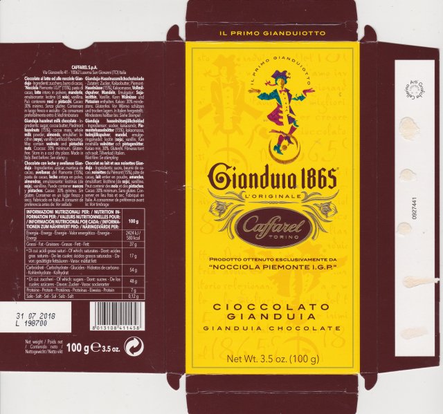 Caffarel Gianduia 1865