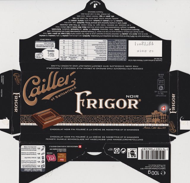 Cailler Frigor noir 95kcal