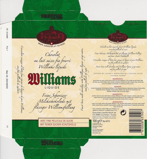 Camille Bloch pion 2 Williams liquide