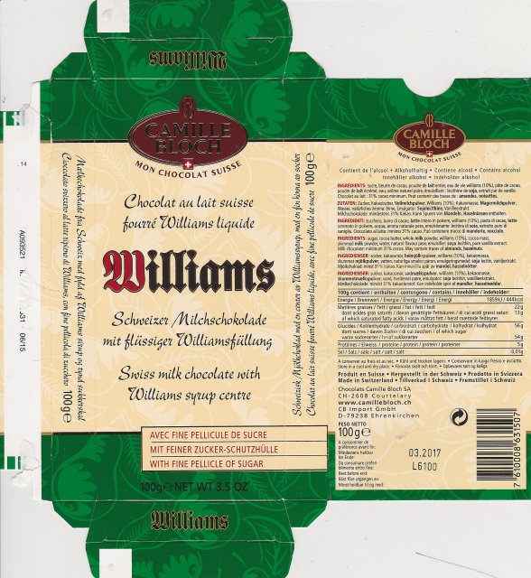 Camille Bloch pion 2 Williams schweizer