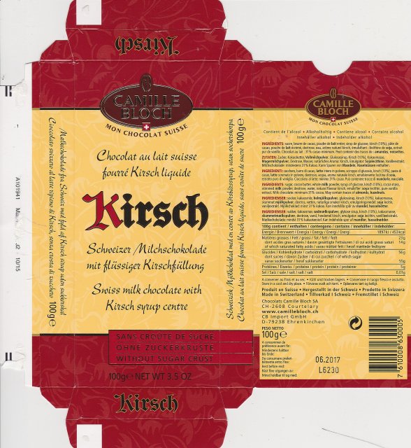 Camille Bloch pion 2 kirsch schweizer