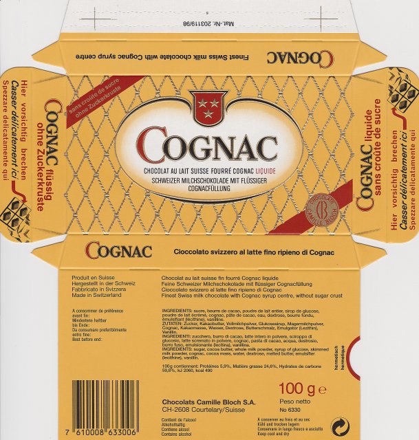 Camille Bloch poziom Cognac