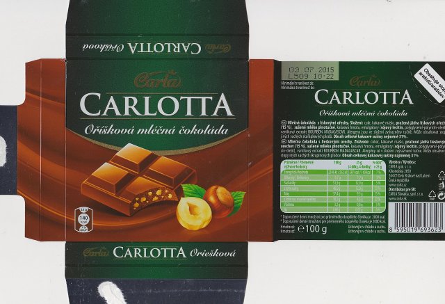 Carla 0 Carlotta orieskova mlecna 140kcal