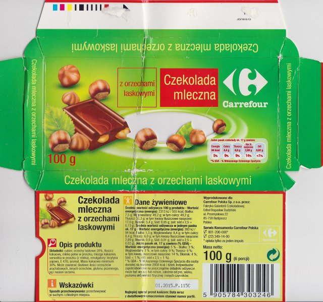 Carrefour mleczna z orzechami laskowymi procenty_cr