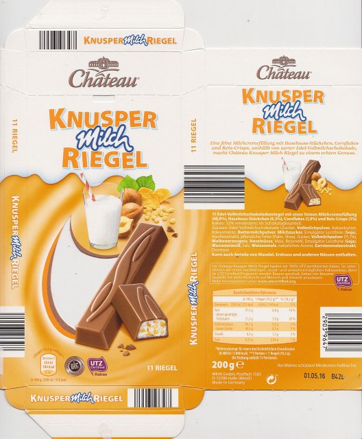 Chateau pion Knusper Milch Riegel 104kcal dlg utz