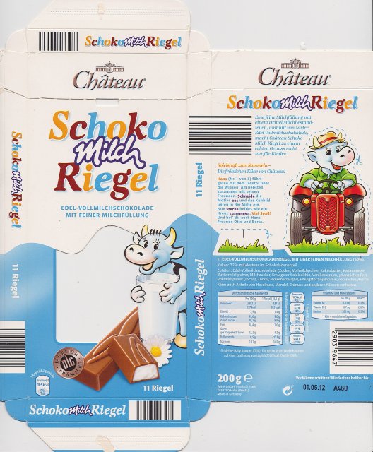 Chateau pion Schoko Riegel milch 105kcal dlg