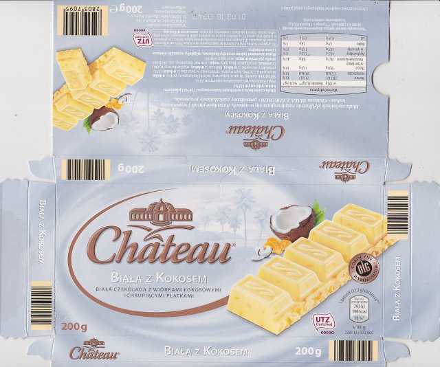 Chateau poziom kolko Biala z kokosem 190kcal dlg UTZ