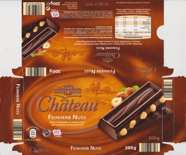 Chateau poziom kolko Feinherb Nuss 166kcal dlg utz
