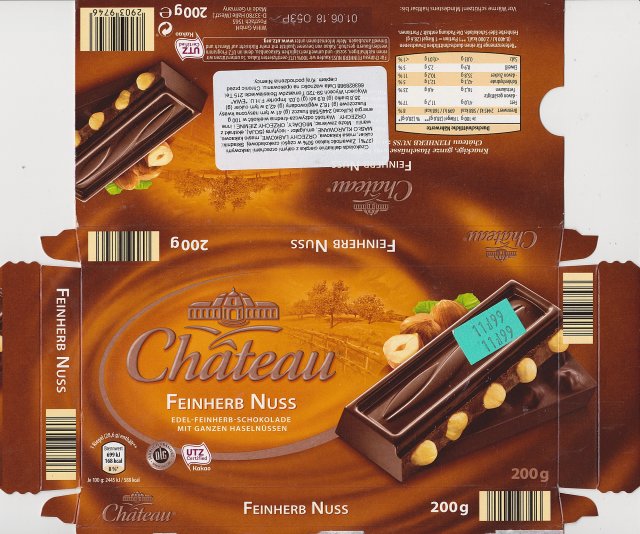 Chateau poziom kolko Feinherb Nuss 168kcal dlg utz
