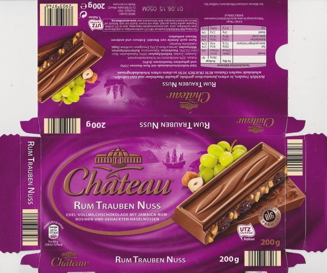 Chateau poziom kolko Rum Trauben Nuss 151 kcal UTZ DLG