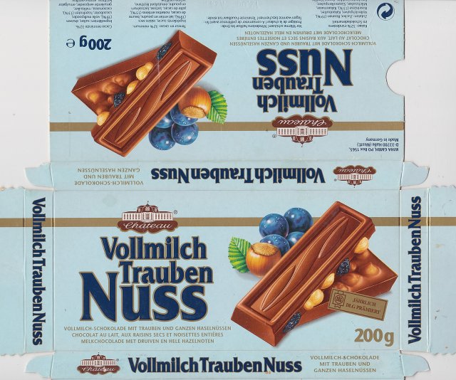 Chateau poziom kreska Vollmilch Trauben Nuss 1