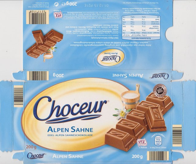 Choceur srednie poziom bez fali Alpen Sahne 186kcal utz dlg