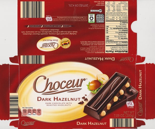 Choceur srednie poziom bez fali Dark Hazelnut 170kcal UTZ