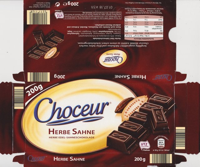 Choceur srednie poziom bez fali Herbe Sahne UTZ 193kcal