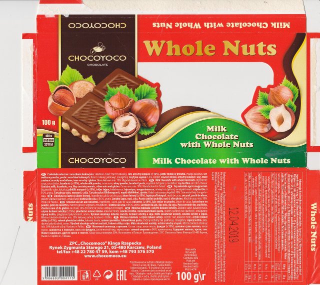 Chocomoco chocoyoco whole nuts