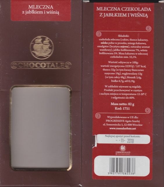Chocotale mleczna z jabÅkiem i wiÅniÄ