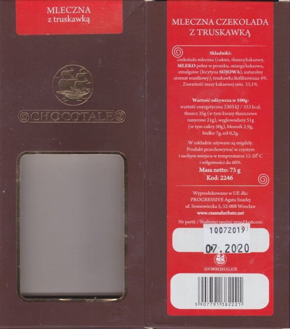 Chocotale mleczna z truskawka