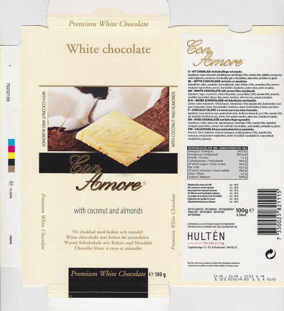 Con Amore white with coconut and almonds