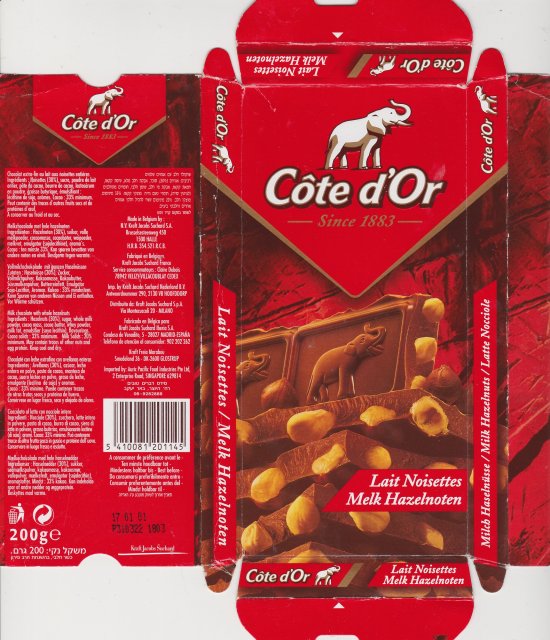 Cote dOr pion 10 lait noisettes