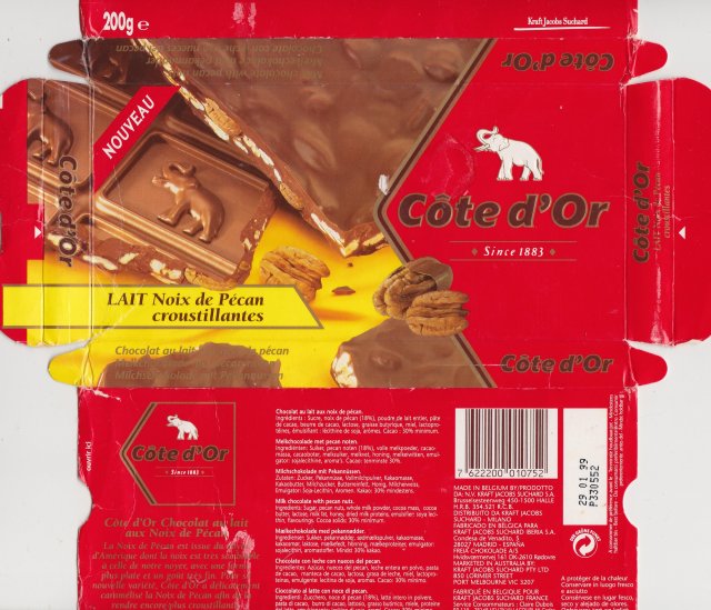 Cote dOr poziom 1 Lait Noix de Pecan croustillantes Nouveau