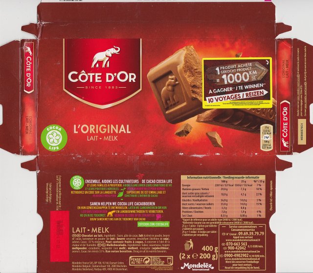 Cote dOr poziom 3 lOriginal lait 132kcal