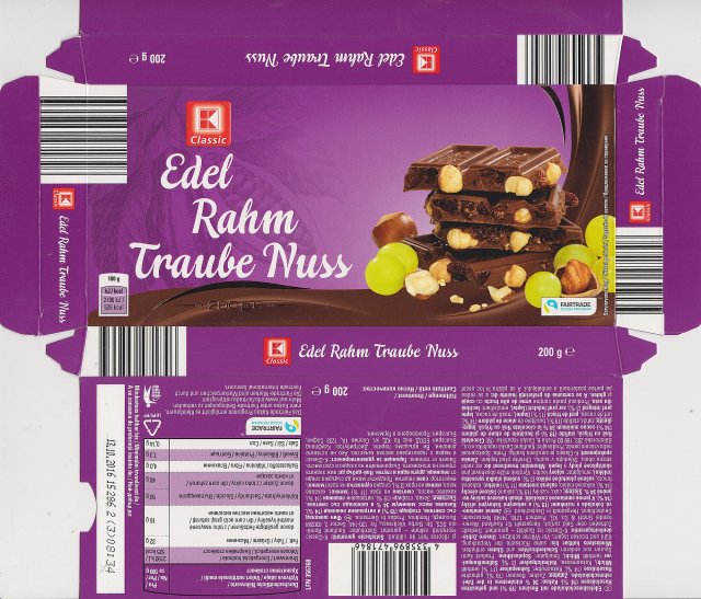 classic poziom 1 Edel Rahm Traube Nuss 525kcal fairtrade