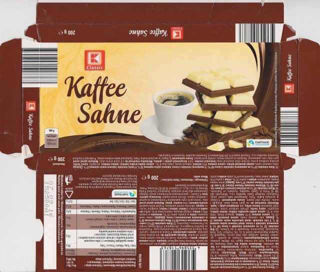 classic poziom 1 Kaffee Sahne 559kcal fairtrade