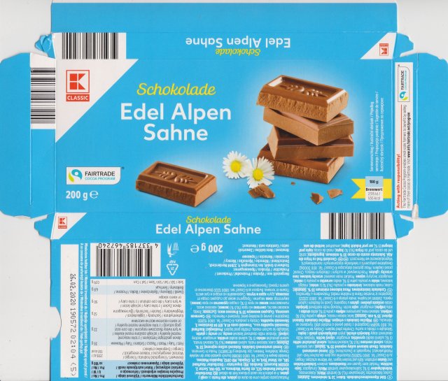 classic poziom 2 Edel Alpen Sahne 555kcal fairtrade