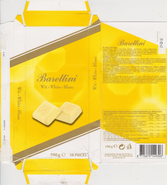 Droste Barettini Wit White Blanc