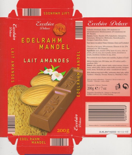 Excelsior 4 Deluxe edelrahm mandel lait amandes