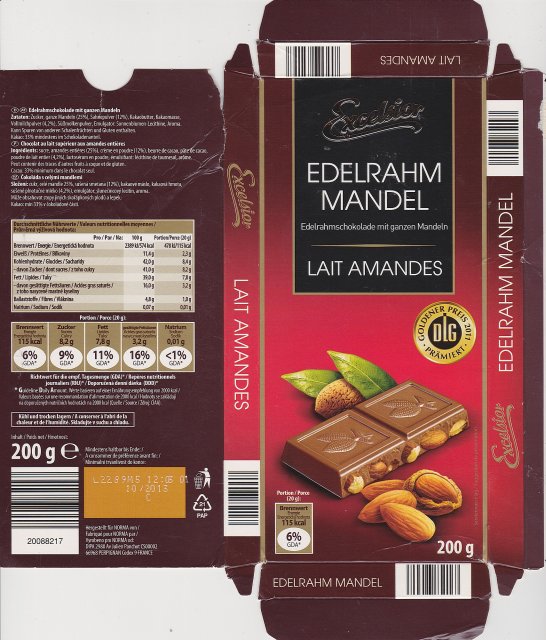 Excelsior 5 edelrahm mandel dlg 115kcal