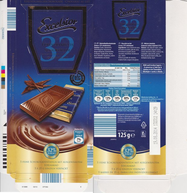 Excelsior 7 32 edelvollmilch dlg 143kcal