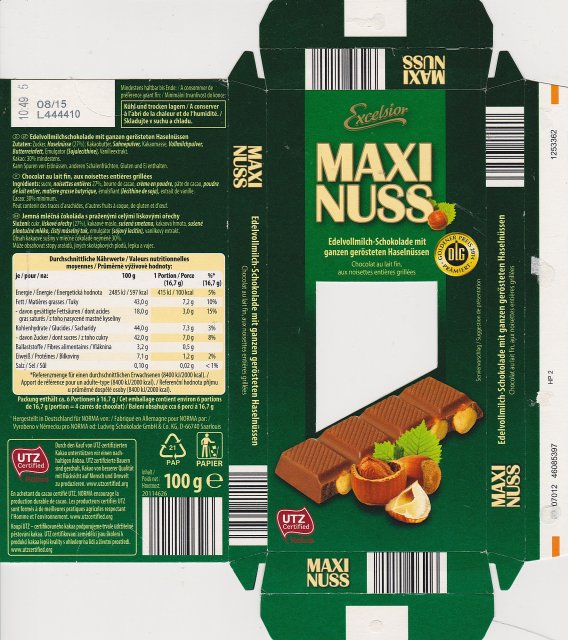 Excelsior Maxi Nuss 1 z orzechami laskowymi DLG UTZ