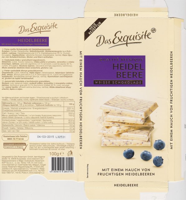 Exquisite 2 Heidel Beere weisse schokolade