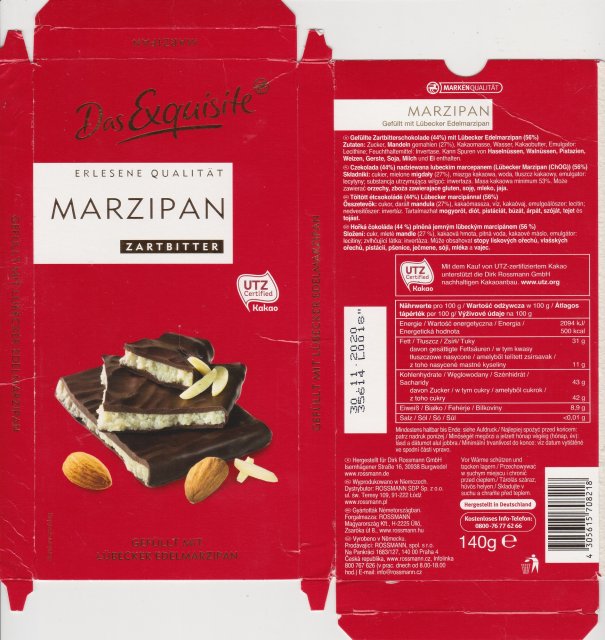 Exquisite 3 erlesene qualitat marzipan zartbitter utz