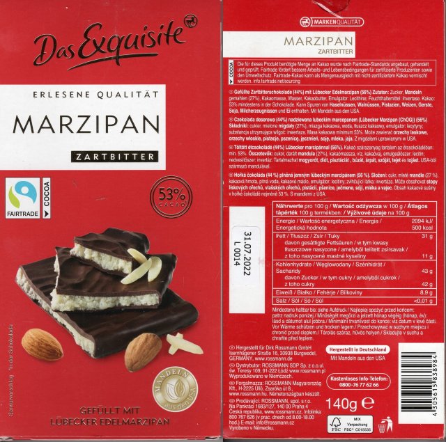 Exquisite 3a erlesene qualitat marzipan zartbitter fairtrade 53 cacao mandeln aus den USA