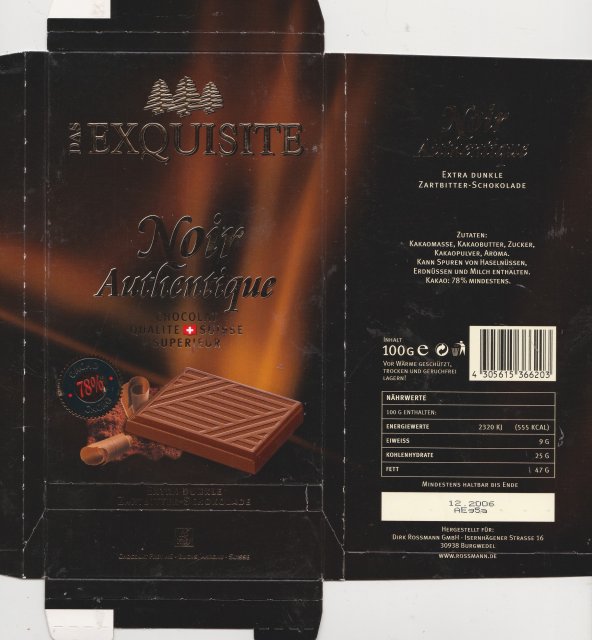 Exquisite 5 noir authentique 78 cacao superieur