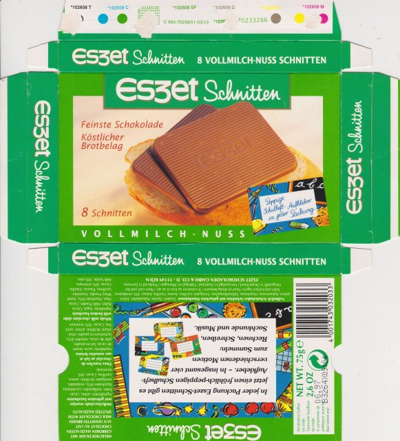 es3et 3 Schnitten vollmilch nuss