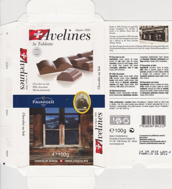 Favarger Avelines milk chocolate