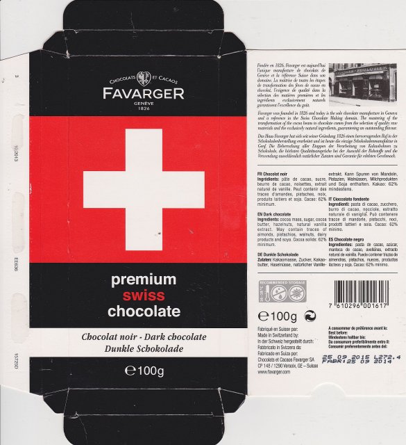 Favarger flag dark chocolate