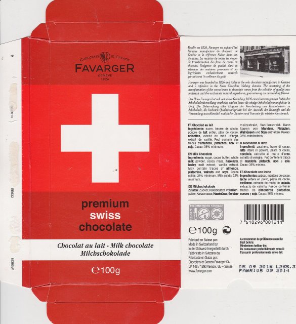 Favarger flag milk chocolate