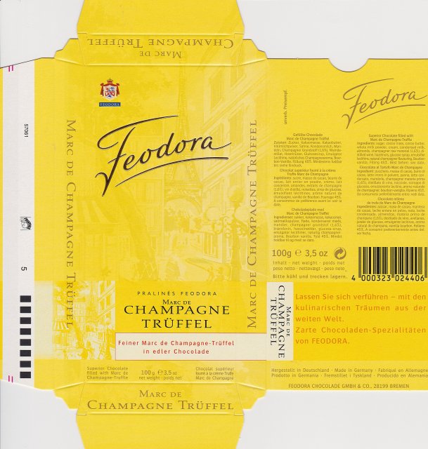 Feodora pion pralines Chmapagne Truffel